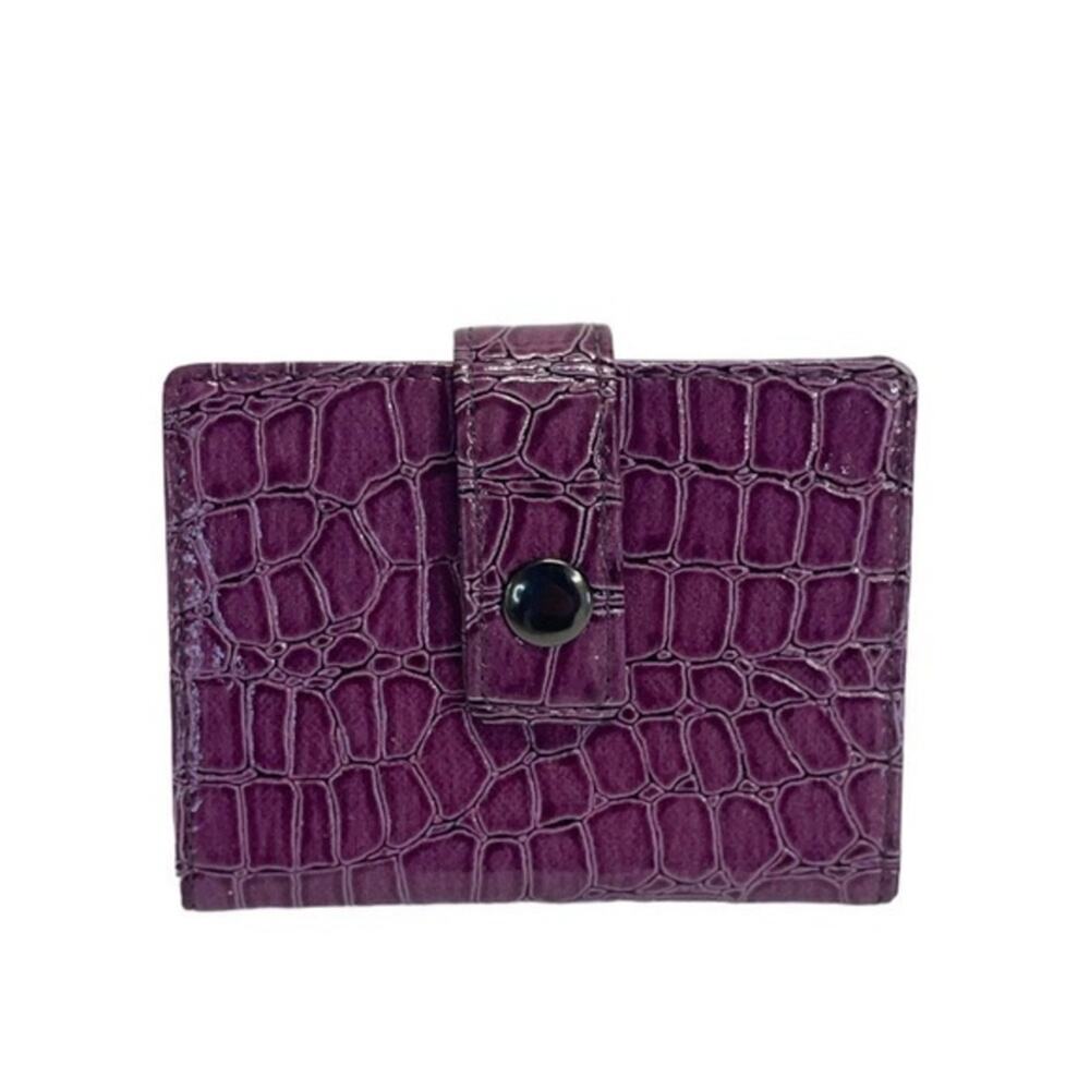 Vegan Leather Faux Animal Print Business Card Photo Holder 10 slot Croc